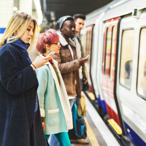 people waiting for underground tube train
